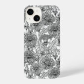 Dandelionen, zwart-wit iPhone hoesje (Achterkant)