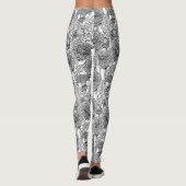 Dandelionen, zwart-wit leggings (Achterkant)