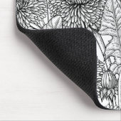 Dandelionen, zwart-wit muismat (Hoek)