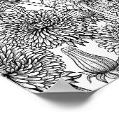 Dandelionen, zwart-wit poster (Hoek)