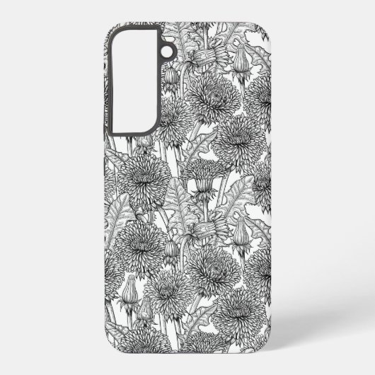 Dandelionen, zwart-wit samsung galaxy hoesje (Achterkant)