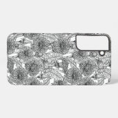 Dandelionen, zwart-wit samsung galaxy hoesje (Achterkant horizontaal)