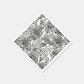 Dandelionen, zwart-wit servet (Hoek)