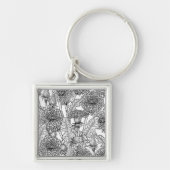 Dandelionen, zwart-wit sleutelhanger (Voorkant)