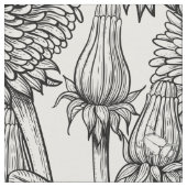 Dandelionen, zwart-wit stof (Close Up)