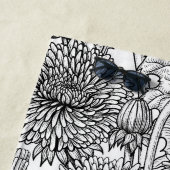 Dandelionen, zwart-wit strandlaken (In situ)