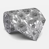 Dandelionen, zwart-wit stropdas (Opgerold)