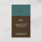 Dandelionprofielkaarten, donkerblauwgroen/bruin visitekaartje (Achterkant)