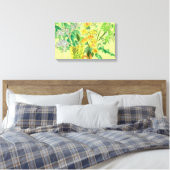Dandelions Bird Cherry Summer Flowers Floral Art P Canvas Afdruk (Insitu (Slaapkamer))