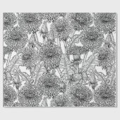 Dandelions, black and white cadeaupapier (Vlak)