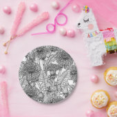 Dandelions, black and white papieren bordje (Feest)