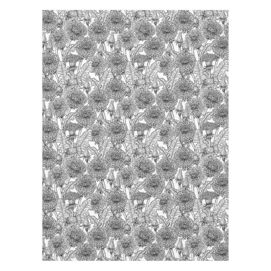 Dandelions, black and white tafelkleed (Voorkant)