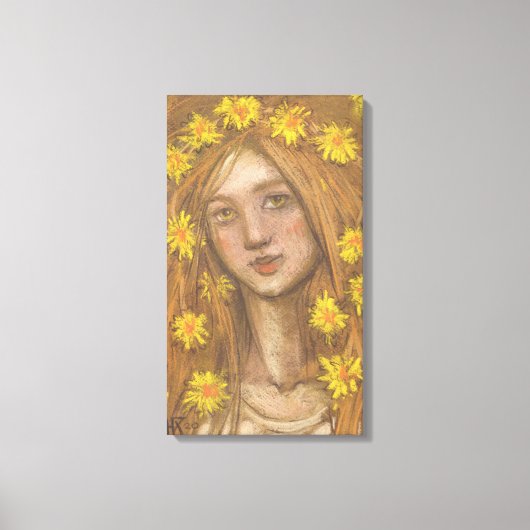 Dandelions Bloom, ballonmeisjes kunstschilders Canvas Afdruk (Voorkant)