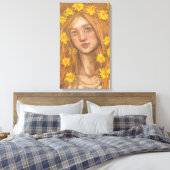 Dandelions Bloom, ballonmeisjes kunstschilders Canvas Afdruk (Insitu (Slaapkamer))