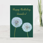 Dandelions, Dandelion Clocks Groen, op maat gemaak Kaart (Voorkant)