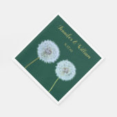 Dandelions, Dandelion Clocks Groen, op maat gemaak Servet (Hoek)