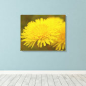 Dandelions droom. gele wilde bloem canvas afdruk (Insitu (Houten vloer))