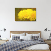 Dandelions droom.  gele wilde bloem canvas afdruk (Insitu (Slaapkamer))