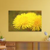 Dandelions droom.  gele wilde bloem canvas afdruk (Insitu (Woonkamer))