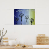 Dandelions en hemel poster (Keuken)