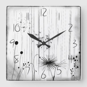 Dandelions en Regen wandklok