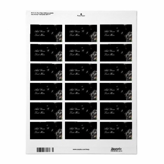 Dandelions Etiket (Full Sheet)