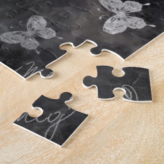 Dandelions Field - Black White Art Collectie Legpuzzel (Zijkant)