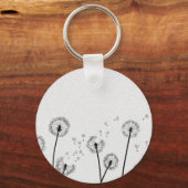 Dandelions Flowers Pappus Spores Gray Sleutelhanger (Voorkant)