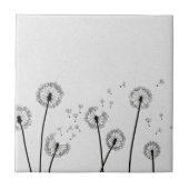 Dandelions Flowers Pappus Spores Gray Tegeltje (Voorkant)