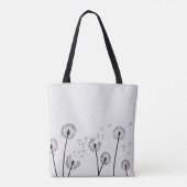 Dandelions Flowers Pappus Spores Gray Tote Bag (Achterkant)