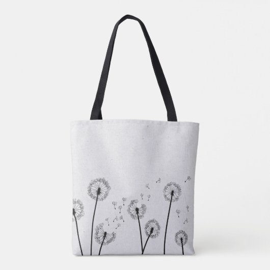 Dandelions Flowers Pappus Spores Gray Tote Bag (Achterkant)