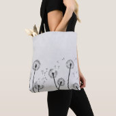 Dandelions Flowers Pappus Spores Gray Tote Bag (Dichtbij)