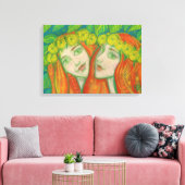 Dandelions, Ginger Girls Fantasy Pastel Painting Canvas Afdruk (Insitu (Woonkamer))