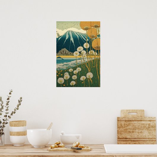 Dandelions Japanse kunst Poster (Keuken)