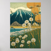 Dandelions Japanse kunst Poster (Voorkant)