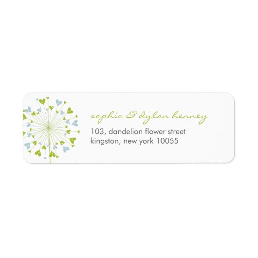 Dandelions Love Cute Summer Weddenschappen Adreset Etiket (Voorkant)