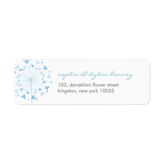 Dandelions Love Cute Summer Weddenschappen Adreset Etiket (Voorkant)