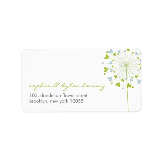 Dandelions Love Cute Summer Weddenschappen Adreset Etiket (Voorkant)