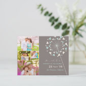 Dandelions Love Heart 4 Multi Photo Save Date Aankondigingskaart (Staand voorkant)