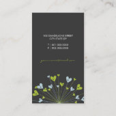 Dandelions Love Hearts Blue Weddenschap Visitekaartje (Achterkant)