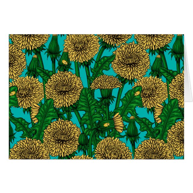 Dandelions op turquoise (Voorkant Horizontaal)