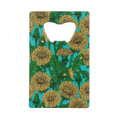 Dandelions op turquoise creditkaart flessenopener (Achterkant)