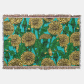 Dandelions op turquoise deken (Voorkant)