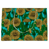 Dandelions op turquoise groot cadeauzakje (Voorkant)