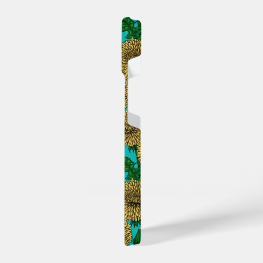 Dandelions op turquoise iPhone hoesje (Linkerkant)