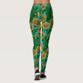 Dandelions op turquoise leggings (Achterkant)