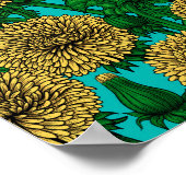 Dandelions op turquoise poster (Hoek)