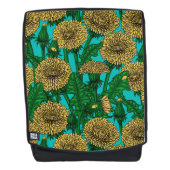 Dandelions op turquoise rugtassen (Voorkant)