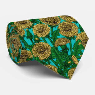 Dandelions op turquoise stropdas