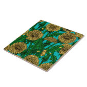 Dandelions op turquoise tegeltje (Zijkant)